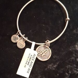 Alex and Ani Silver Initial Charm Bracelet